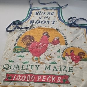 Colorful Rooster Apron. 4 Vintage Aprons